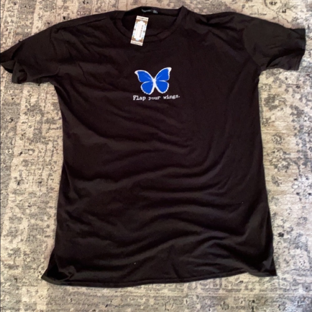 Boohoo Plus Butterfly Tshirt Dress